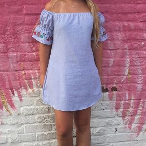 Women’s embroidered gingham dress